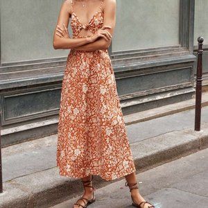 CUSTOM ADOBE FLORAL PRINT KNOT DRESS